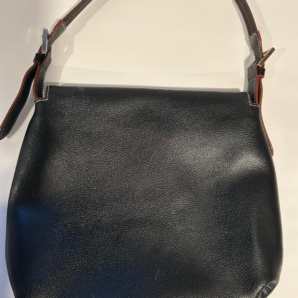 Un Apres-Midi De Chien Paris Black Leather Handbag Purse Hot Pink Interior - Picture 2 of 5